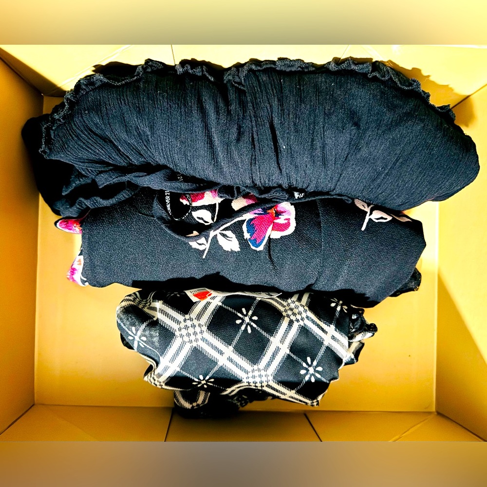 Bundle. Gently used tops w/lace (Torrid & Forever 21) and NWT Tully’s skirt.